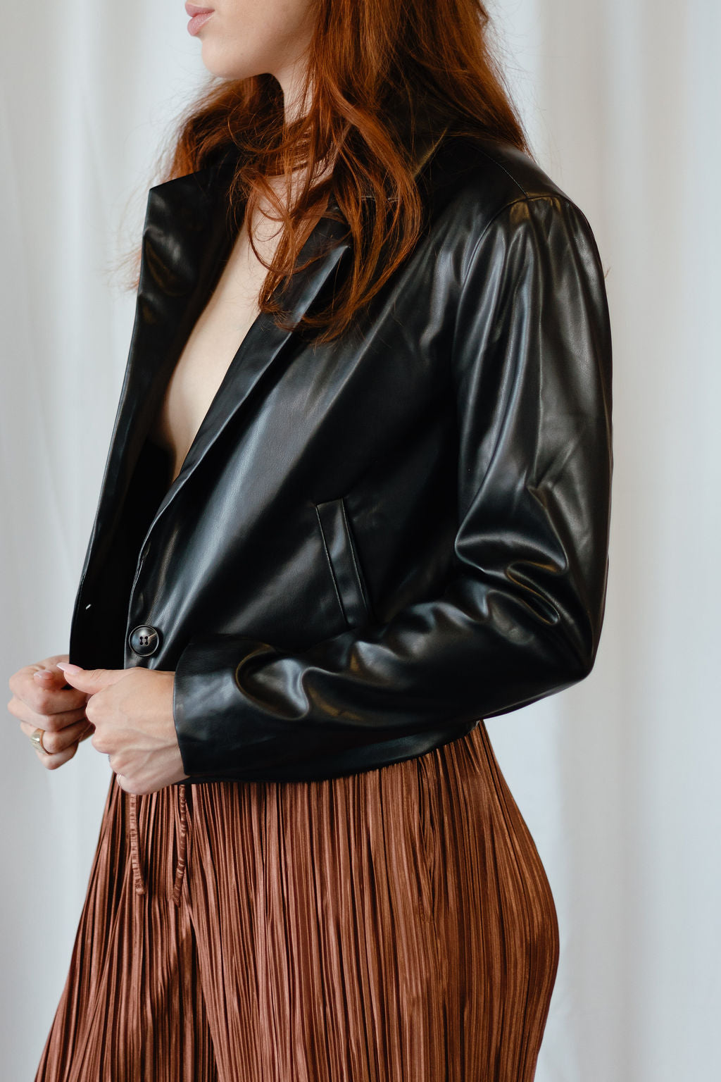 Jett Cropped Leather Jacket